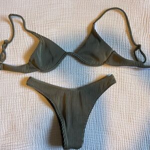 Green Cheeky Bikini Set